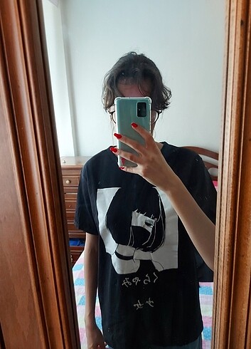 m Beden Köstebek Siyah Oversize Tişört
