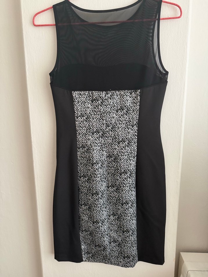 Kadın Siyah Gri Yılan Desenli Midi Elbise - Görsel 2