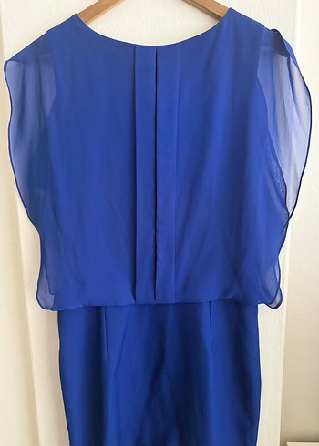 Mavi Midi Drapeli Kadın Elbise - Görsel 2