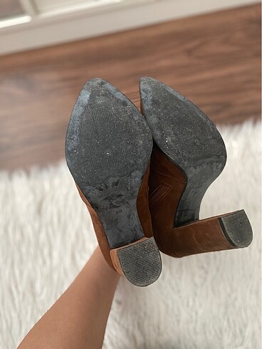 Bambi taba süet topuklu bot - Görsel 5