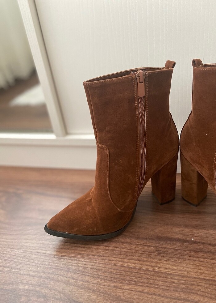 Bambi taba süet topuklu bot - Görsel 2