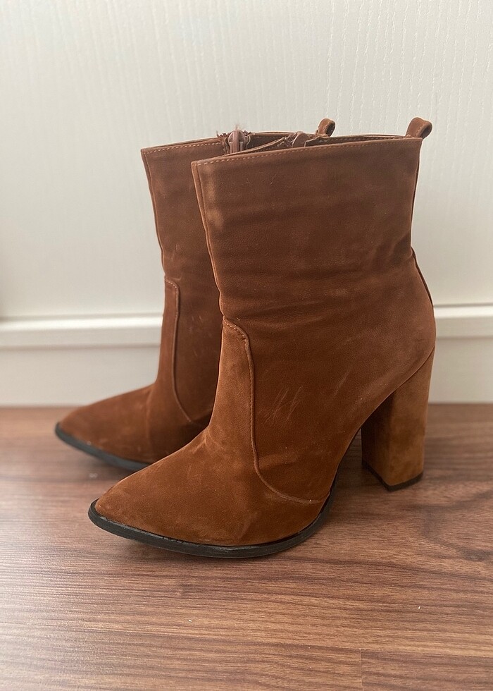 Bambi taba süet topuklu bot - Görsel 3