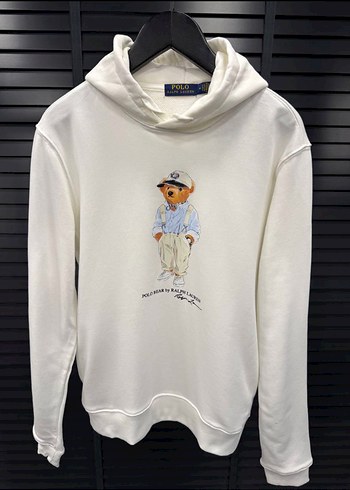 Siyah Kapüşonlu Polo Ayı Baskılı Sweatshirt - Görsel 2