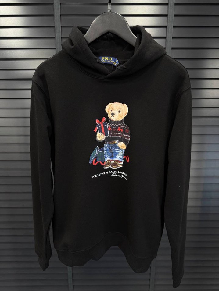 Beyaz Polo Bear Baskılı Erkek Sweatshirt - Görsel 3