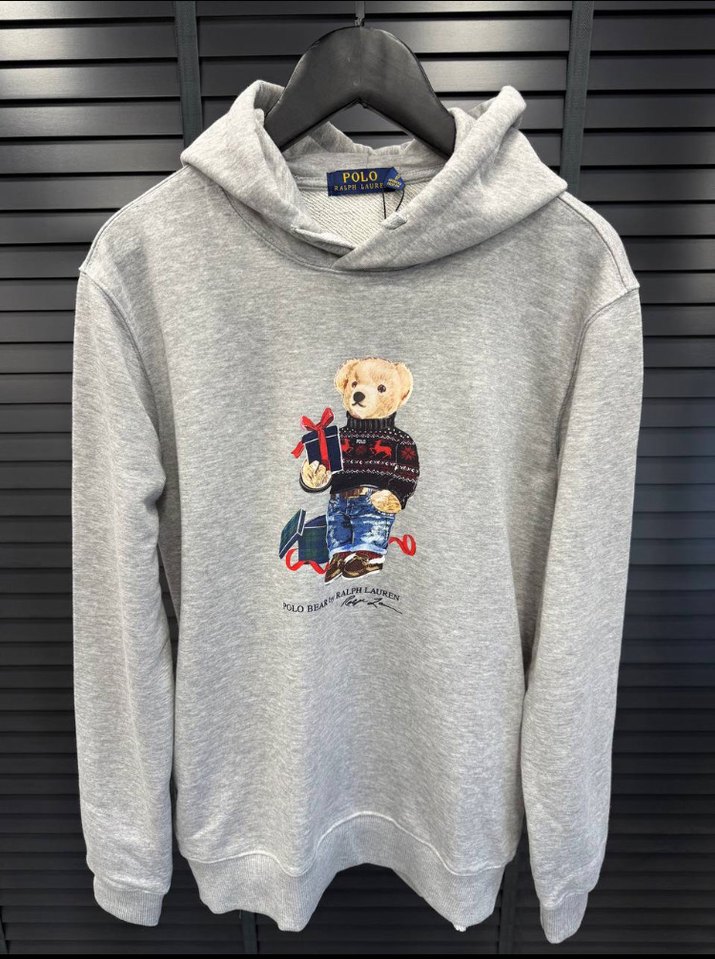 Beyaz Polo Bear Baskılı Erkek Sweatshirt - Görsel 2