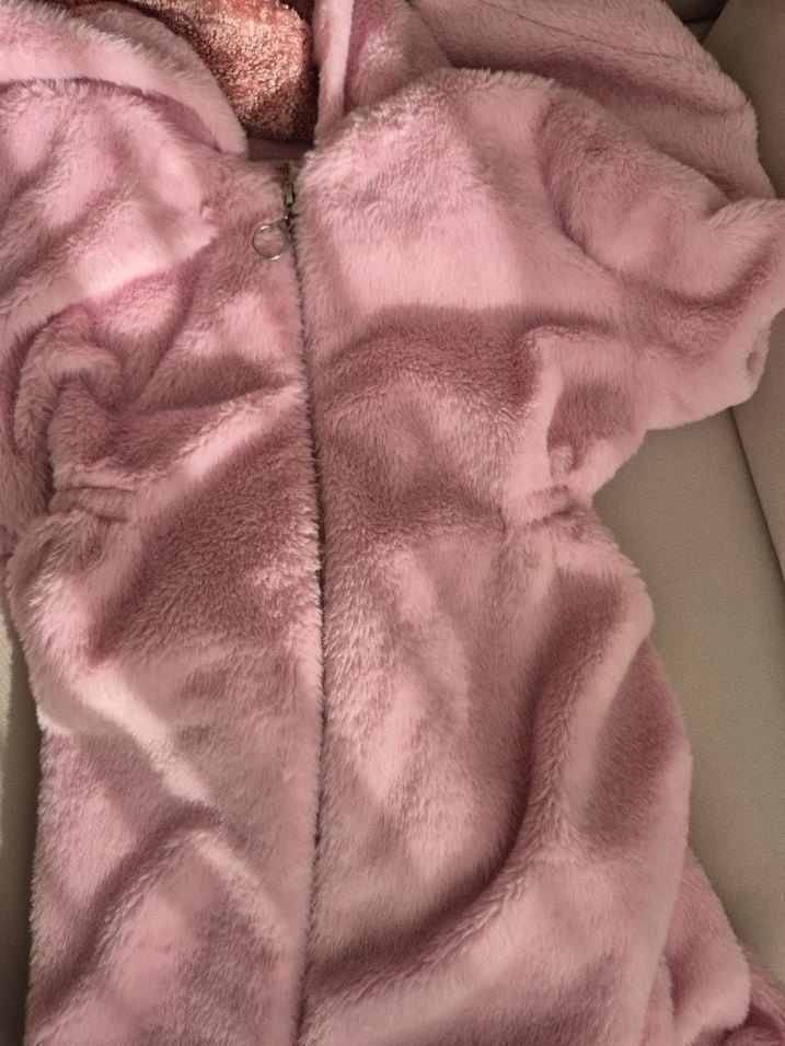 Pembe Uzun Kollu Midi mont pelus - Görsel 5