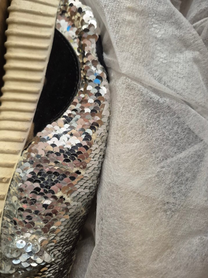 Kadın Çok Renkli Yılan Desenli Payetli Dolgu Topuk Espadril - Görsel 4