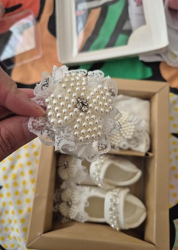 Beyaz Boncuklu Kız Çocuk Özel Ayakkabısı - Görsel 4