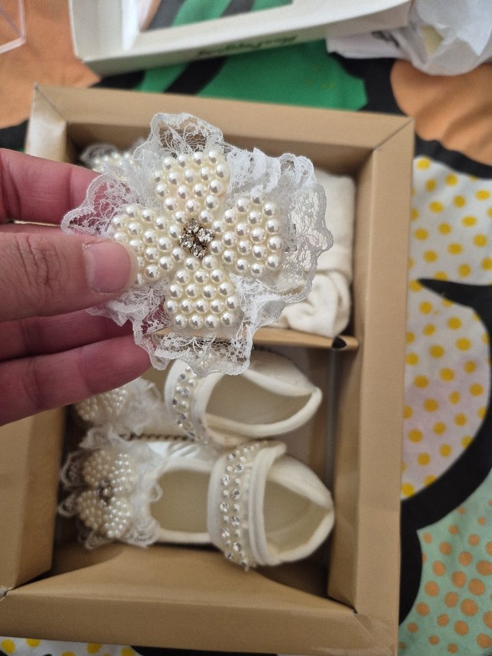 Beyaz Boncuklu Kız Çocuk Özel Ayakkabısı - Görsel 3