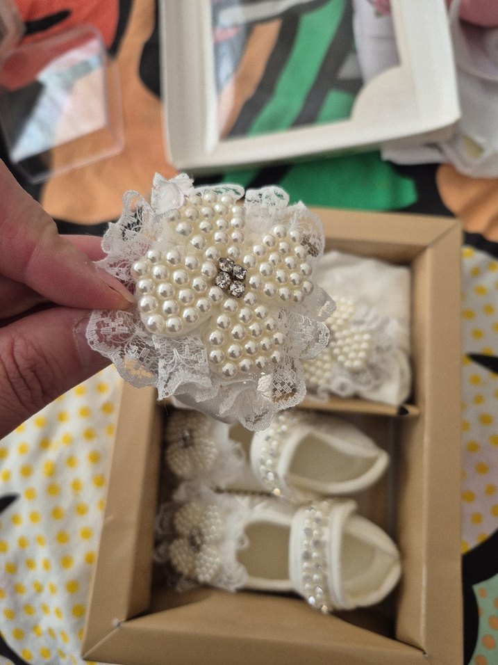 Beyaz Boncuklu Kız Çocuk Özel Ayakkabısı - Görsel 4