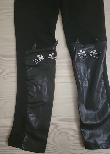 H&M Kız Çocuk Siyah Deri Goth Pantolon