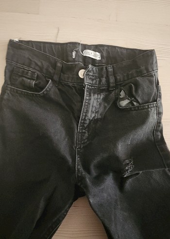 8 Yaş Beden Siyah Bol Kesim Kot Pantolon