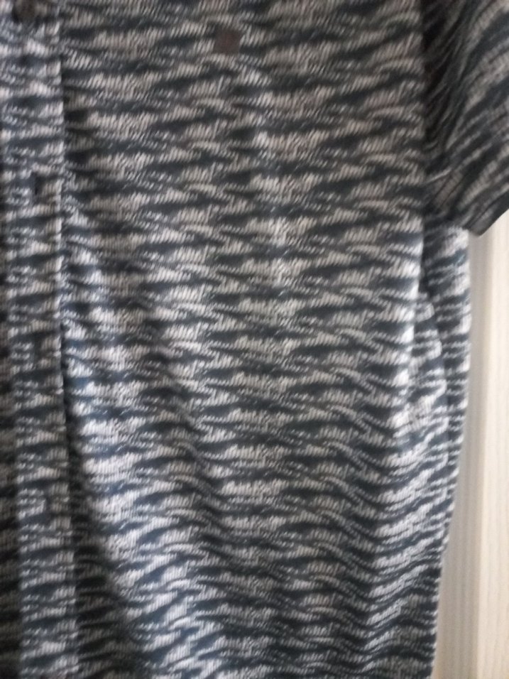 Gri Mavi Bağlama Desenli Kısa Kollu Erkek Gömlek - Görsel 2