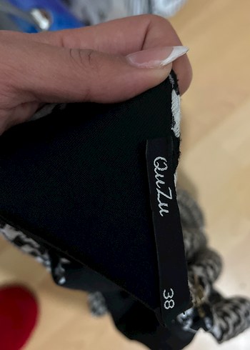 Kemerli Siyah Beyaz Mini Elbise - Görsel 3