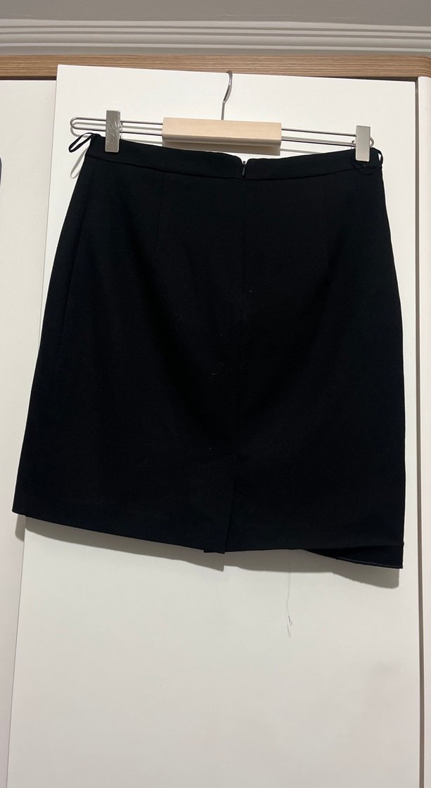 Düz Siyah Mini Etek - Görsel 2