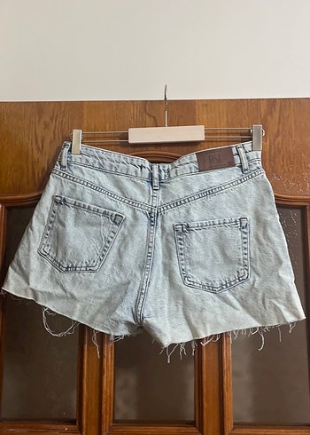 Düğmeli Gri Mini Denim Şort - Görsel 3