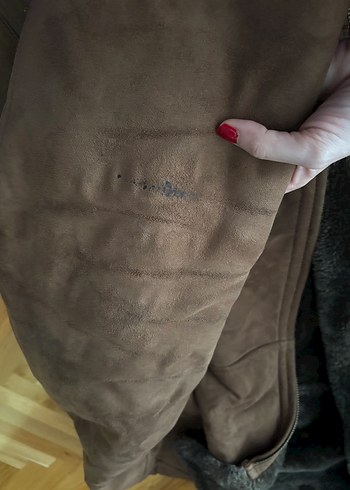 Kahverengi Süet Erkek Kaban Kürklü - Görsel 4