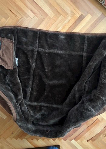 Kahverengi Süet Erkek Kaban Kürklü - Görsel 6