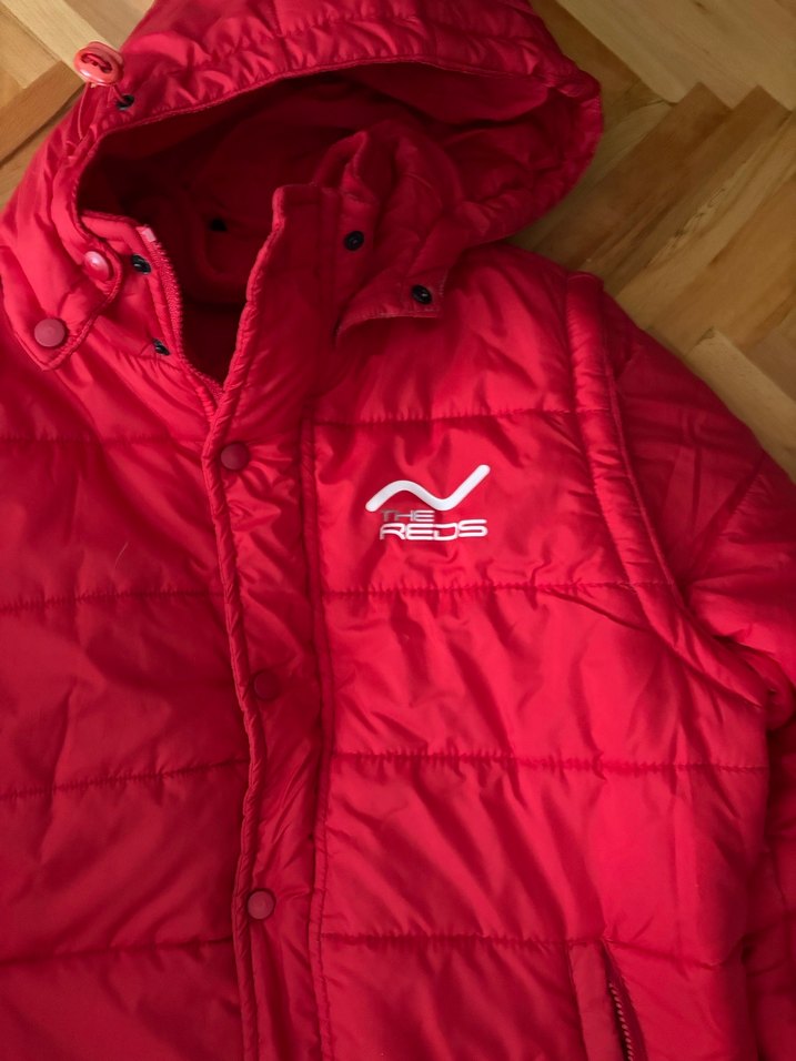Kırmızı Kapüşonlu Kadın erkek Kışlık şişme mont - Görsel 2