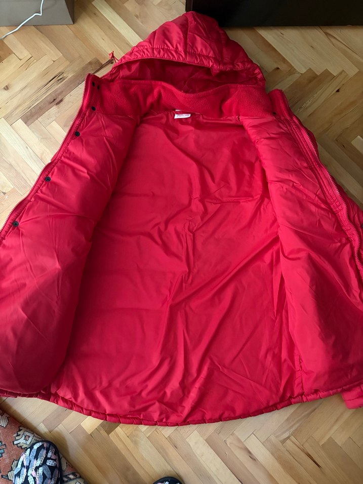 Kırmızı Kapüşonlu Kadın erkek Kışlık şişme mont - Görsel 5
