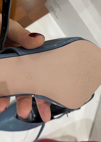 Mavi Parsian ince Topuklu Kadın Ayakkabı - Görsel 2