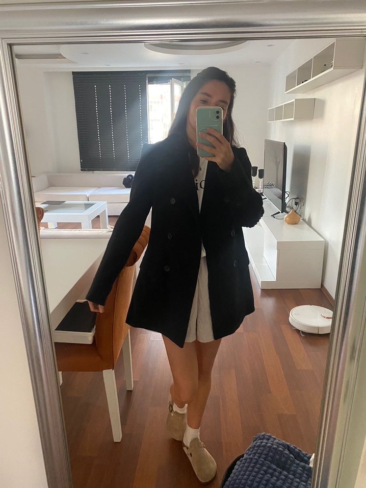 Siyah  Kadın Kaban - Görsel 2