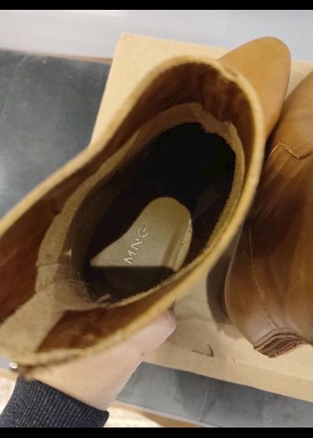 Mango taba Deri Kadın Topuklu Bot - Görsel 3