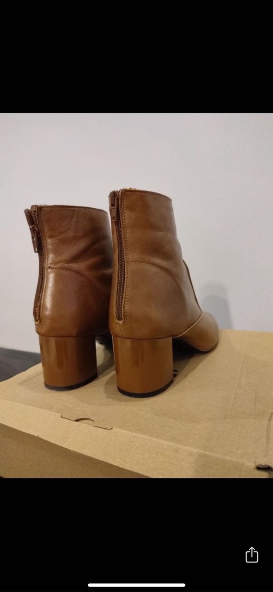 Mango taba Deri Kadın Topuklu Bot - Görsel 4