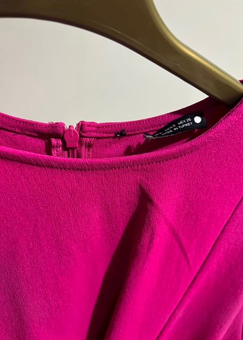 Pembe Kemerli Uzun Kadın Elbise - Görsel 3