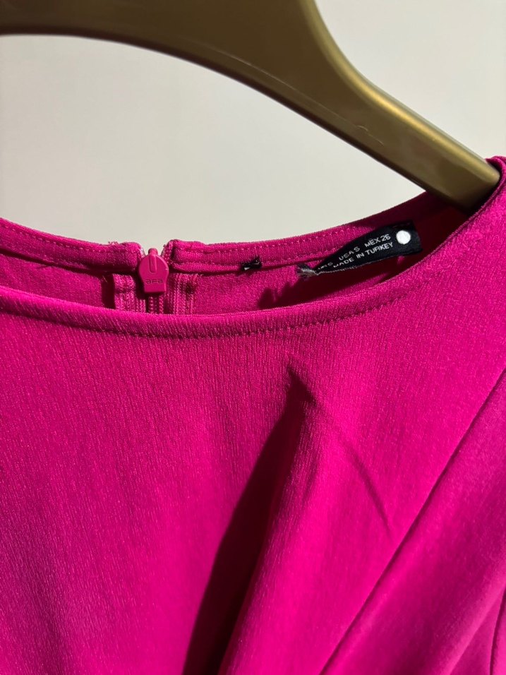 Pembe Kemerli Uzun Kadın Elbise - Görsel 3