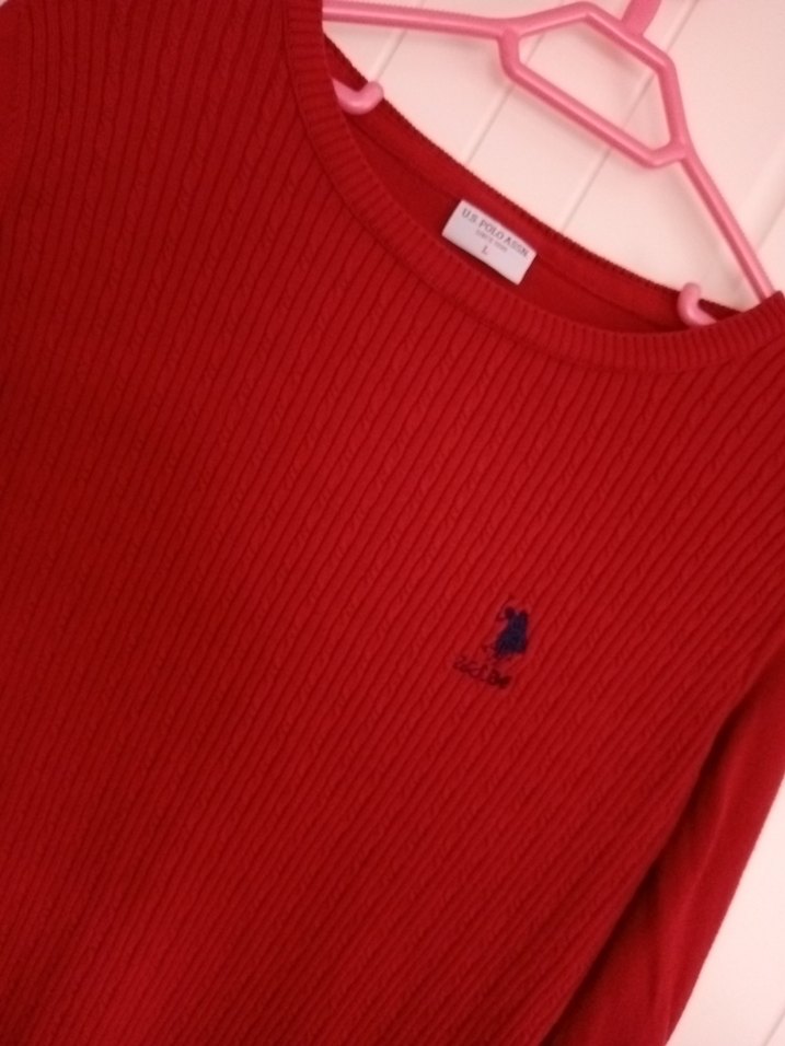 Kırmızı Kadın Triko Kazak - Görsel 2