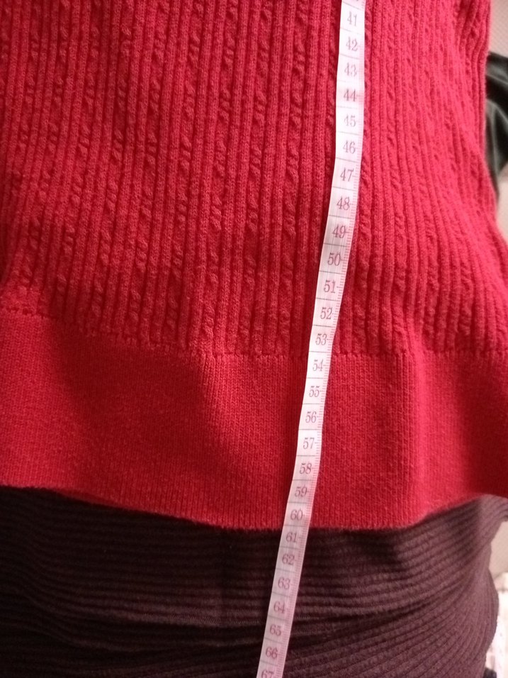 Kırmızı Kadın Triko Kazak - Görsel 4