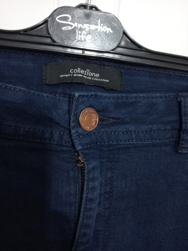 Kemerli Lacivert Mini Kadın Jean Şort - Görsel 4