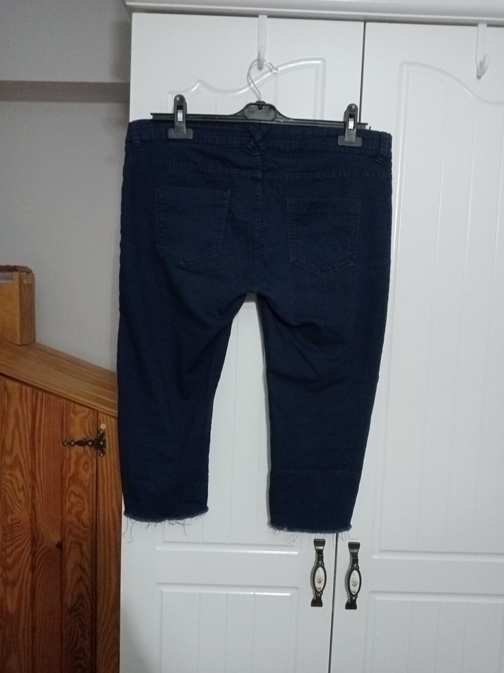 Kemerli Lacivert Mini Kadın Jean Şort - Görsel 5