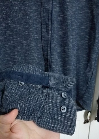 Gri Erkek Uzun Kollu Düğmeli Gömlek - Görsel 2