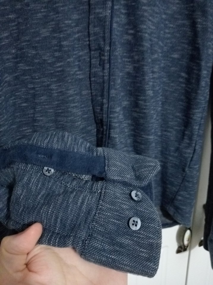 Gri Erkek Uzun Kollu Düğmeli Gömlek - Görsel 2