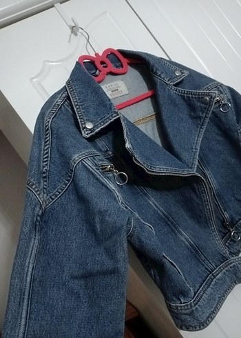 Kadın Mavi Denim Kemerli Ceket - Görsel 4
