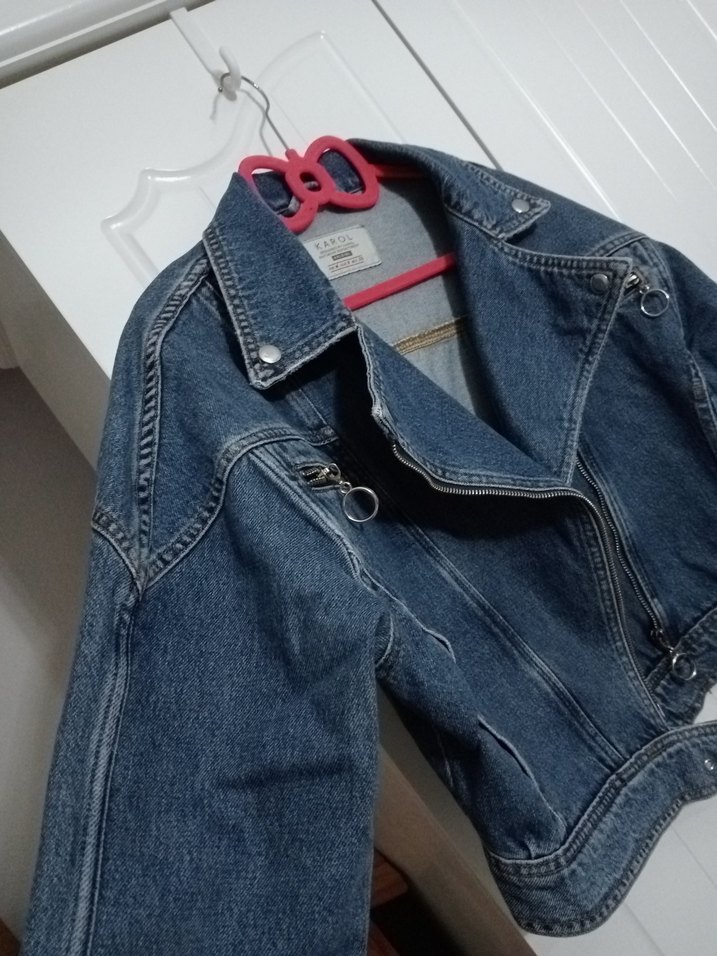 Kadın Mavi Denim Kemerli Ceket - Görsel 4