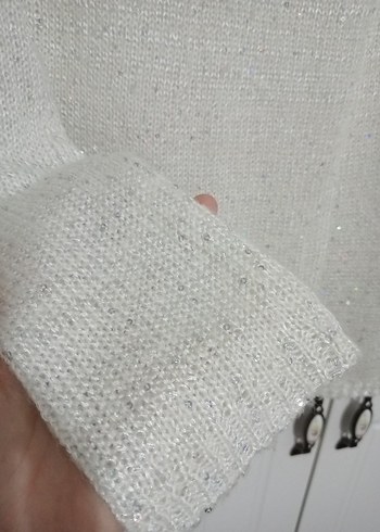 Beyaz Kadın Triko Kazak Uzun Kollu - Görsel 4