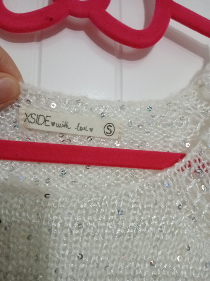 Beyaz Kadın Triko Kazak Uzun Kollu - Görsel 3