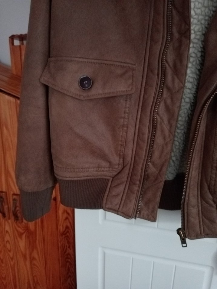 Kahverengi Süet Bomber Ceket - Görsel 2