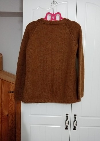 Bohem Tarz Kahverengi Triko Hırka - Görsel 4