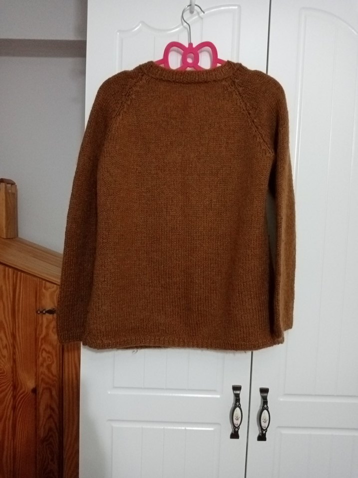 Bohem Tarz Kahverengi Triko Hırka - Görsel 4