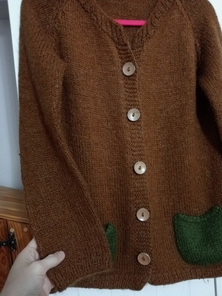 Bohem Tarz Kahverengi Triko Hırka - Görsel 3