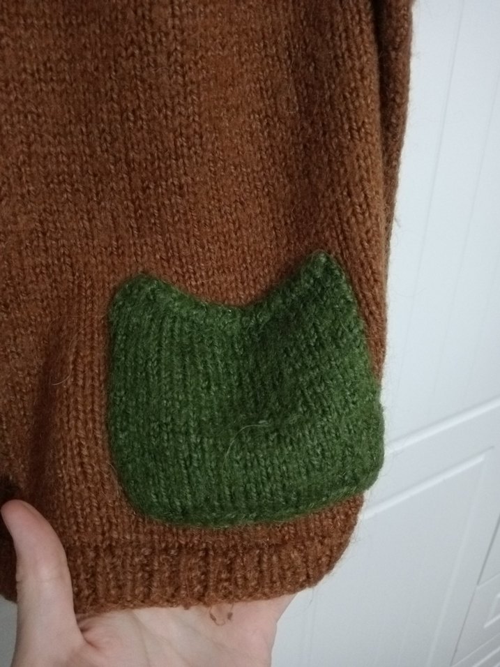 Bohem Tarz Kahverengi Triko Hırka - Görsel 2