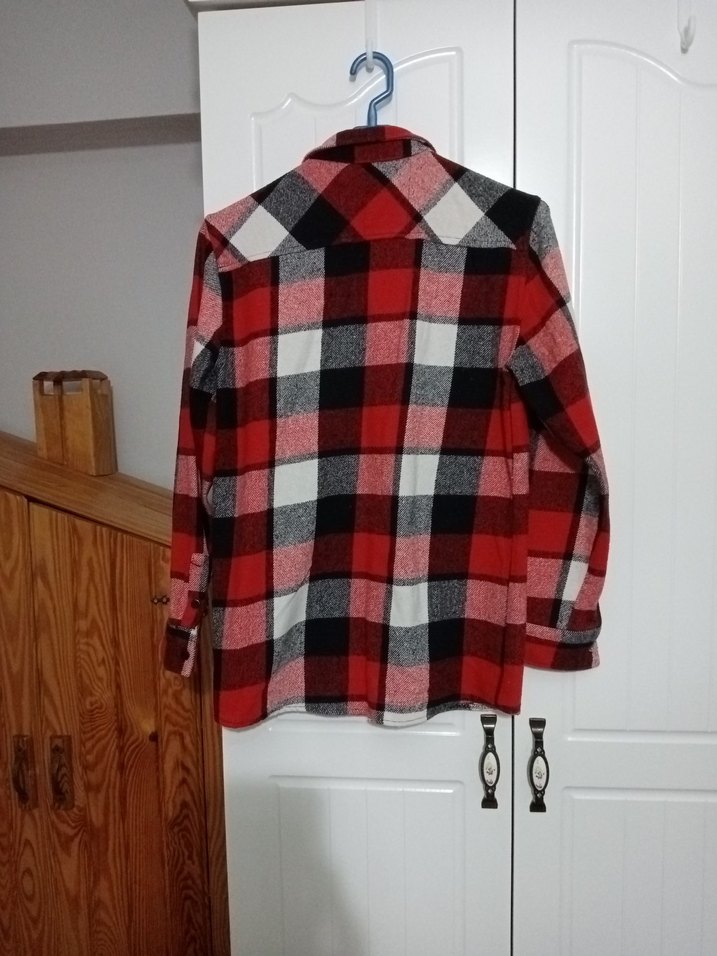 Kırmızı Kareli Uzun Kollu Gömlek - Görsel 4