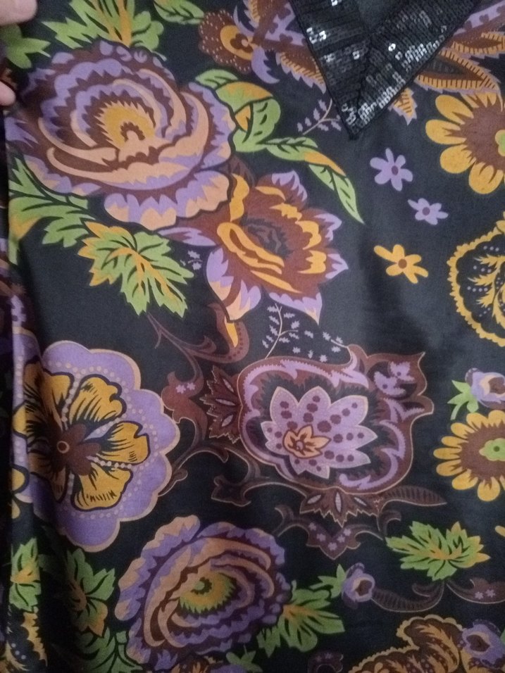 Bohem Uzun Kollu Desenli Mor Tunik - Görsel 5