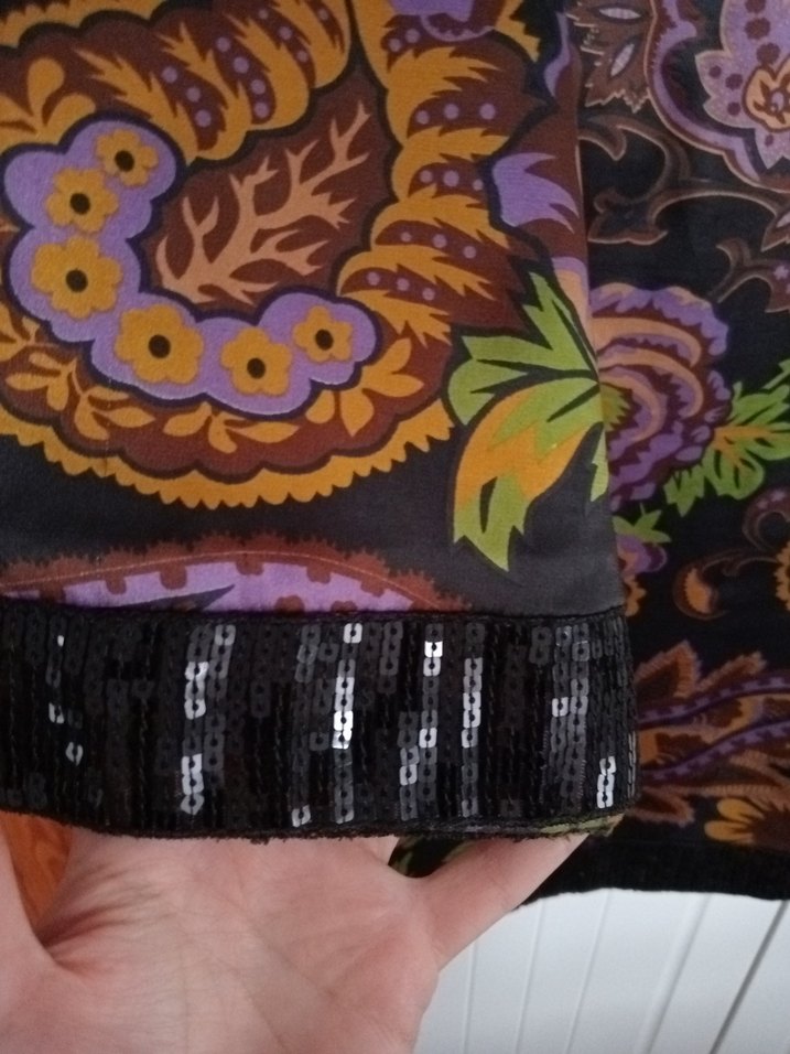 Bohem Uzun Kollu Desenli Mor Tunik - Görsel 3