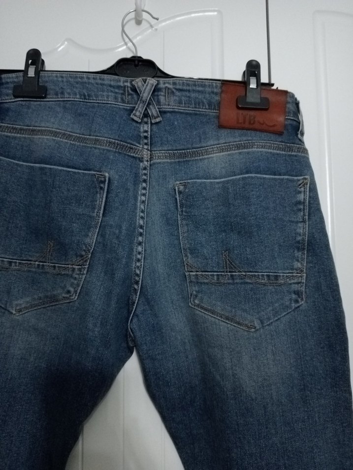Erkek Gri Mavi Normal Kesim Denim Jean - Görsel 5
