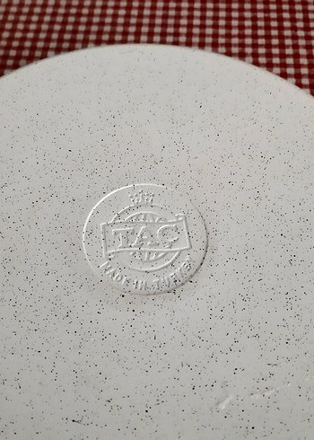 Gri Benekli Beyaz Seramik Tava - Görsel 3